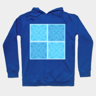 Tile pattern blue Hoodie